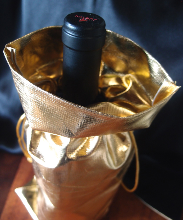 metallic wine bags