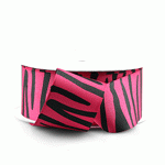 Hot Pink and Black 1.5" Zebra Print Ribbon - 3 rolls minimum