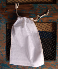 Natural Muslin Bags with Ivory Serged Edge 8x12 - 8" x 12"