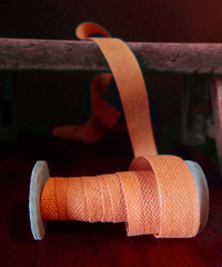 Orange Linen/Cotton Blend Ribbon