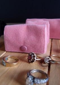 Mauve Pink Velvet Jewelry Holder  - Velvet Jewelry Holder - Mauve