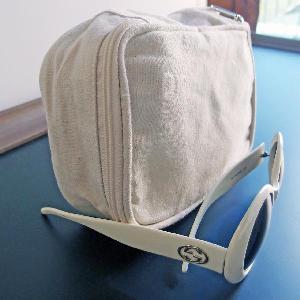 Natural Color Recycled Canvas Travel Kit Zipper Bag - 8W x 5H x 3 
